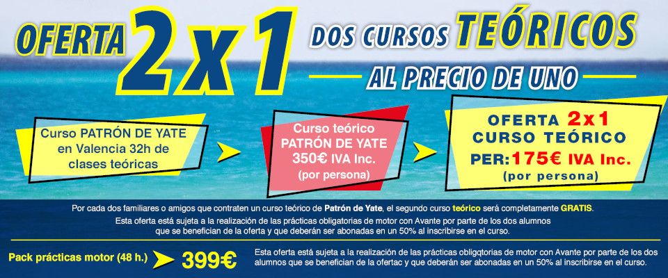 Oferta 2x1 curso presencial Patrón de Yate