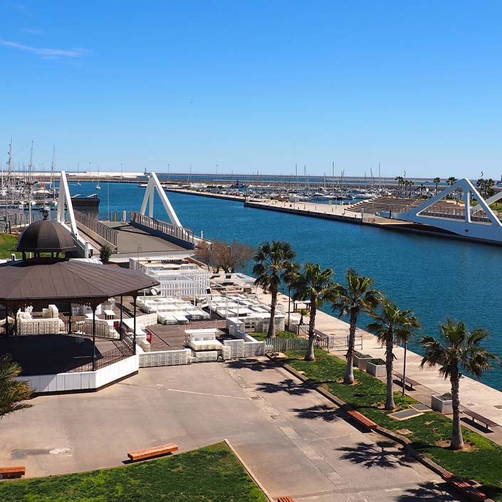 Marina Real de Valencia, infraestructuras copa América. Vistas